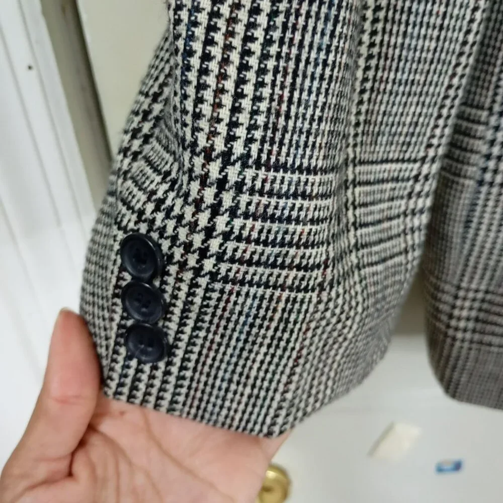Gino Cappelli Blazer Jacket Sz 42S Men Black & White Glen CheckProfessional Wear